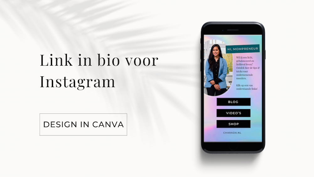Link in bio in canva Charada.nl